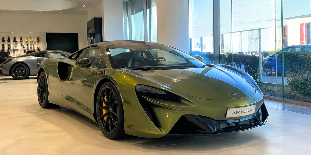 McLaren Artura in luxury car showroom